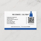 Moderne Schilderaannemer Zwart Blauwe QR Code Visitekaartje (Achterkant)