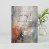 Moderne schilderachtig Abstracte hedendaagse bruil Save The Date (Staand voorkant)