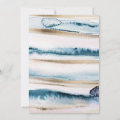 Moderne Schilderachtige Waterverf Bruiloft Save th Kaart (Achterkant)