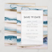 Moderne Schilderachtige Waterverf Huwelijk Opslaan Kaart (Voorkant / Achterkant)