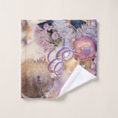 Moderne schilderende kerstbomen Paarse decoraties Bad Handdoek (Wasdoekje)