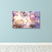 Moderne schilderende kerstbomen Paarse decoraties Canvas Afdruk (Insitu (Houten vloer))