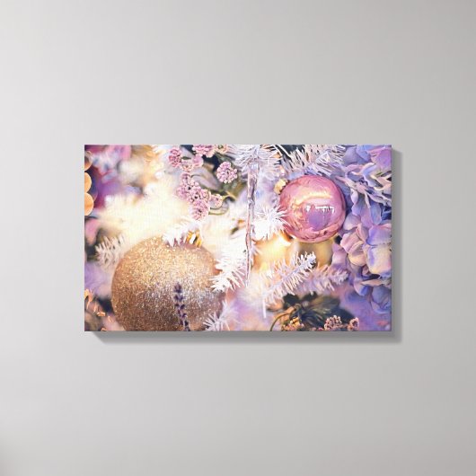 Moderne schilderende kerstbomen Paarse decoraties Canvas Afdruk (Voorkant)