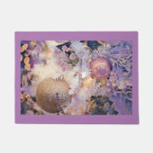 Moderne schilderende kerstbomen Paarse decoraties Deurmat (Voorkant)