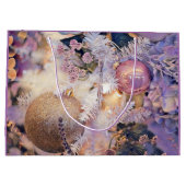 Moderne schilderende kerstbomen Paarse decoraties Groot Cadeauzakje (Achterkant)