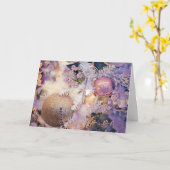 Moderne schilderende kerstbomen Paarse decoraties Kaart (Gele Bloem)