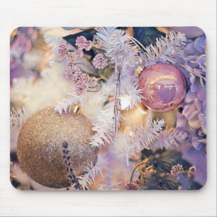 Moderne schilderende kerstbomen Paarse decoraties Muismat