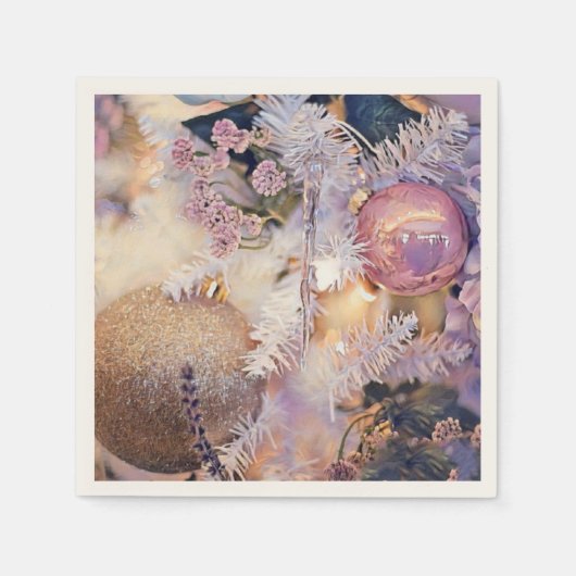 Moderne schilderende kerstbomen Paarse decoraties Servet (Voorkant)