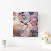 Moderne schilderende kerstbomen Paarse decoraties Vierkante Klok (Huis)