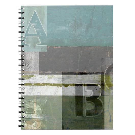 Moderne Schilderij met Verspreide Letters Notitieboek (Voorkant)