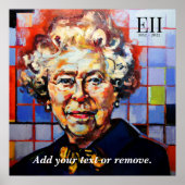 Moderne schilderij van koningin Elizabeth II, Poster (Voorkant)