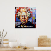 Moderne schilderij van koningin Elizabeth II, Poster (Keuken)