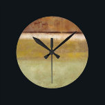 Moderne schilderijen op aarde door Norman Wyatt Ronde Klok<br><div class="desc">Gezonde aardtonen doordringen dit moderne schilderij van Norman Wyatt. De kleuren van het stuk mengen wonderlijk samen,  en zouden er geweldig uitzien in elke kamer van je huis. Het zou ook een geweldig cadeau zijn!</div>