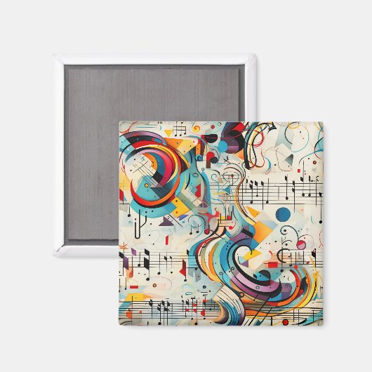 Moderne schildering van muzikaal thema magneet (Voorkant / Achterkant)