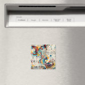 Moderne schildering van muzikaal thema magneet (Insitu (Vaatwasser))