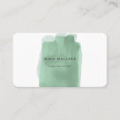 Moderne schilderkunst Minimale groene Waterverf Yo Visitekaartje (Voorkant)