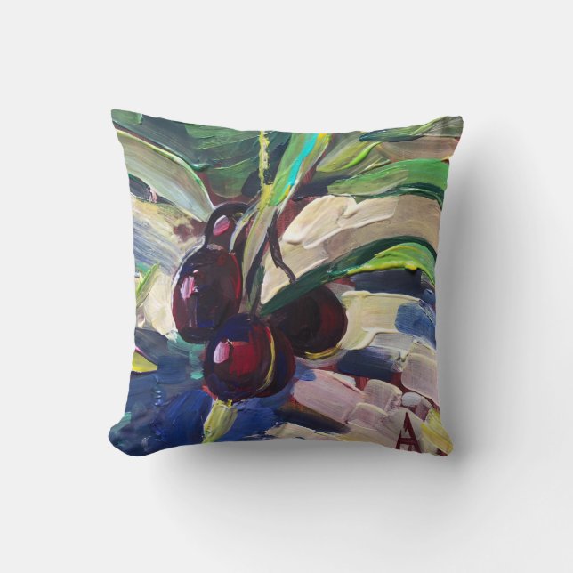 Moderne schilderkunst, olijven op een tak kussen (Voorkant)