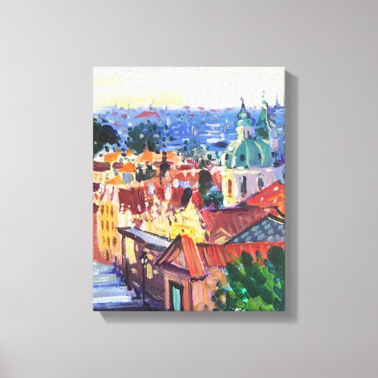 Moderne schilderkunst, Praag Canvas Afdruk (Voorkant)