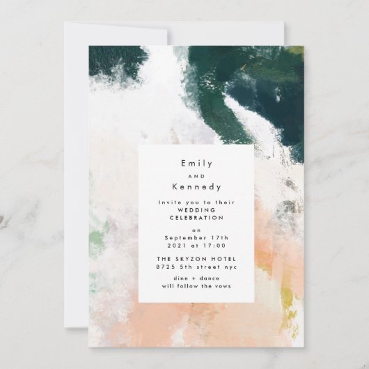 Moderne Schilderkunst Trouwdag Kaart (Voorkant)