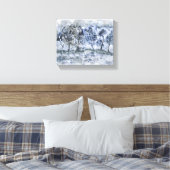 Moderne schilderkunst, winterbos canvas afdruk (Insitu (Slaapkamer))