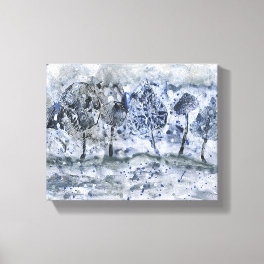 Moderne schilderkunst, winterbos canvas afdruk (Voorkant)