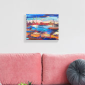 Moderne schilderkunst, zee sanset canvas afdruk (Insitu (Woonkamer))
