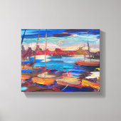 Moderne schilderkunst, zee sanset canvas afdruk (Voorkant)