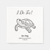 Moderne schildpad-huwelijk cocktail servetten  (Voorkant)