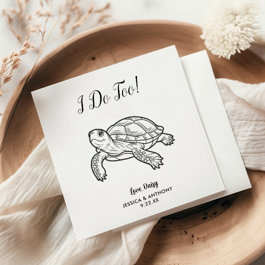 Moderne schildpad-huwelijk cocktail servetten 