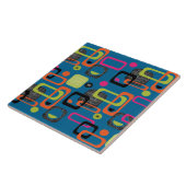 Moderne schimmelige geometrische patronen tegeltje (Zijkant)