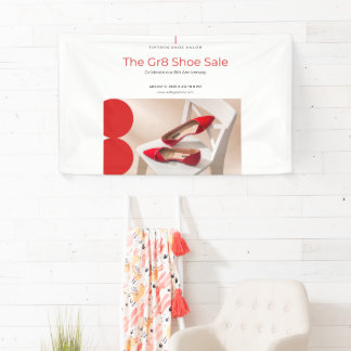Moderne schoenen uitverkoop jubileum evenement ban spandoek