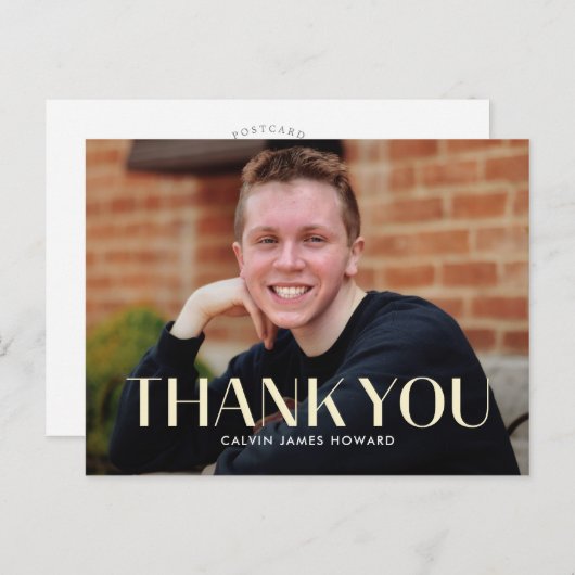 Moderne, schone bewerkbare kleur Dank u Briefkaart (Voorkant / Achterkant)