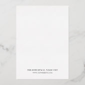 Moderne Schone Bruiloft Folie Uitnodiging (Achterkant)