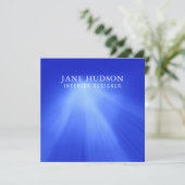 Moderne Schone Elegante Ontwerp Blauwe Eenvoudige  Kaart (Staand voorkant)