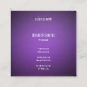 Moderne, schone elegante vormgeving Paarse glin Vierkante Visitekaartje (Achterkant)