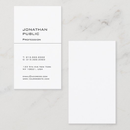 Moderne, schone, elegante vormgeving voor professi visitekaartje (Voorkant / Achterkant)