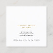 Moderne Schone Elegante Wit Grijs Haar Stylist Vierkante Visitekaartje (Achterkant)