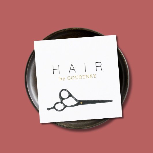 Moderne Schone Elegante Wit Grijs Haar Stylist Vierkante Visitekaartje