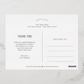 Moderne schone FOLIE Foto: Dank u Briefkaart (Achterkant)