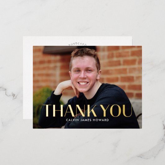 Moderne schone FOLIE Foto: Dank u Briefkaart (Voorkant / Achterkant)