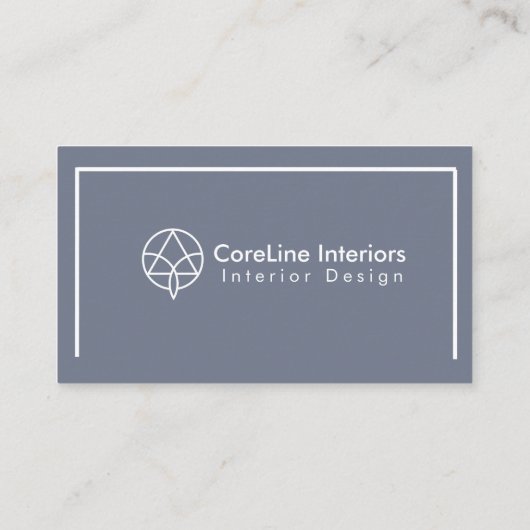 Moderne Schone Geometrische Marine Grijs Regeling  Visitekaartje (Achterkant)