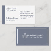 Moderne Schone Geometrische Marine Grijs Regeling  Visitekaartje (Voorkant / Achterkant)