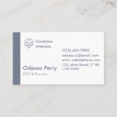 Moderne Schone Geometrische Marine Grijs Regeling Visitekaartje (Voorkant)