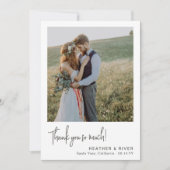 Moderne Schone Grijze Tekst Gepersonaliseerde Foto Bedankkaart (Voorkant)