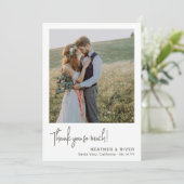 Moderne Schone Grijze Tekst Gepersonaliseerde Foto Bedankkaart (Staand voorkant)