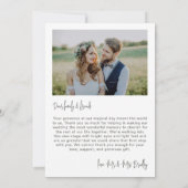 Moderne Schone Grijze Tekst Gepersonaliseerde Foto Bedankkaart (Achterkant)