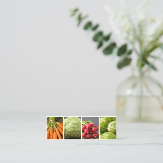 Moderne Schone Groenten Foto Voedingsdeskundige Mini Visitekaartje (Staand voorkant)