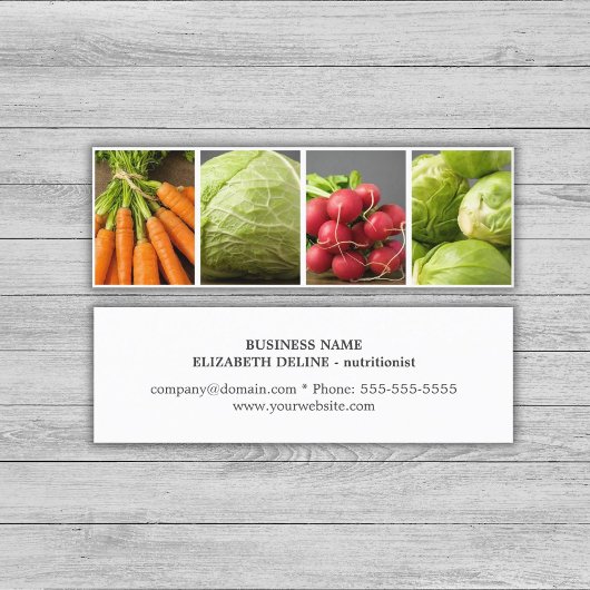 Moderne Schone Groenten Foto Voedingsdeskundige Mini Visitekaartje