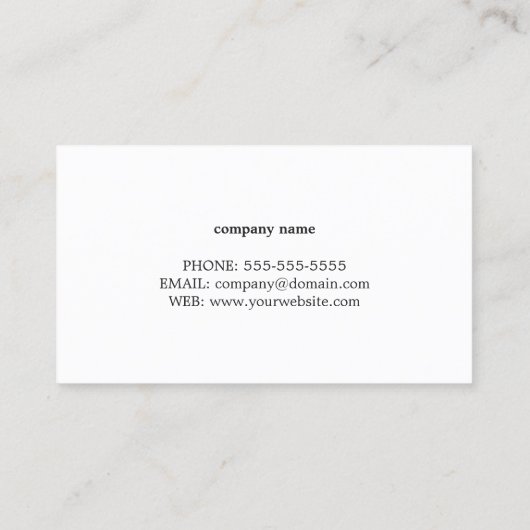 Moderne, schone houtrepe interieurontwerper visitekaartje (Achterkant)