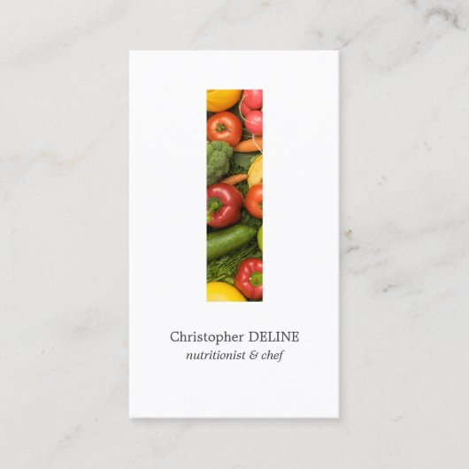 Moderne schone kleurrijke groenten voedingsdeskund visitekaartje (Voorkant)